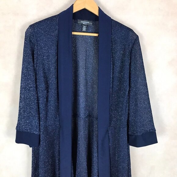 R&M RICHARDS Blue Metallic Evening Cover-Up Cardigan NEW 16W - Picture 4 of 9